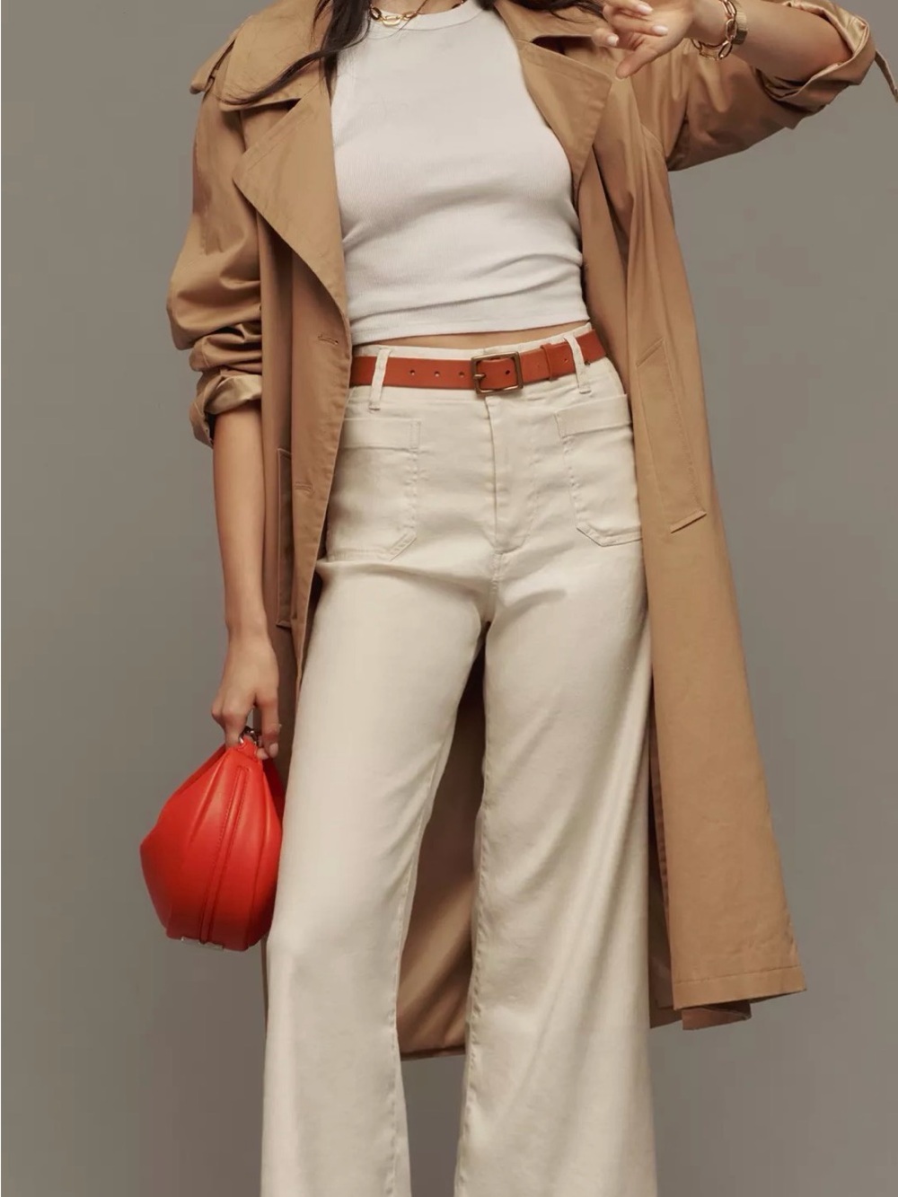 NWOT Maeve Colette Linen Stretch High-Rise Wide-Leg Pants
